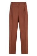 Brown Tailored Pleated Trousers 1