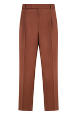 Brown Tailored Pleated Trousers 1