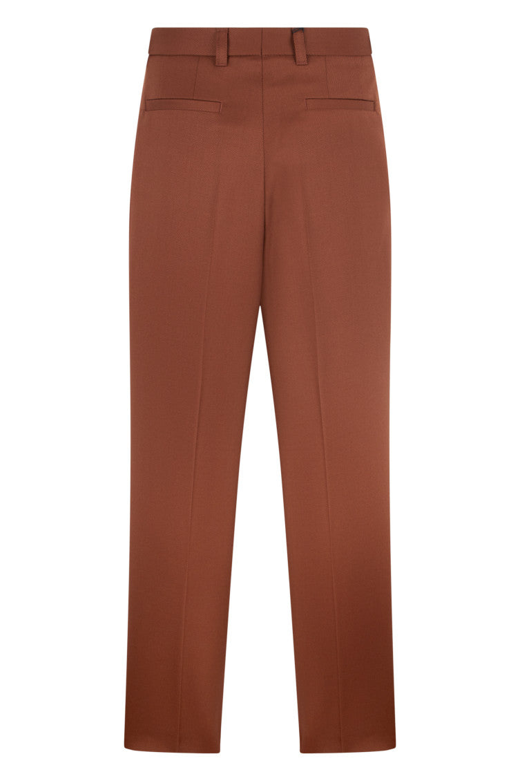 Brown Tailored Pleated Trousers 2