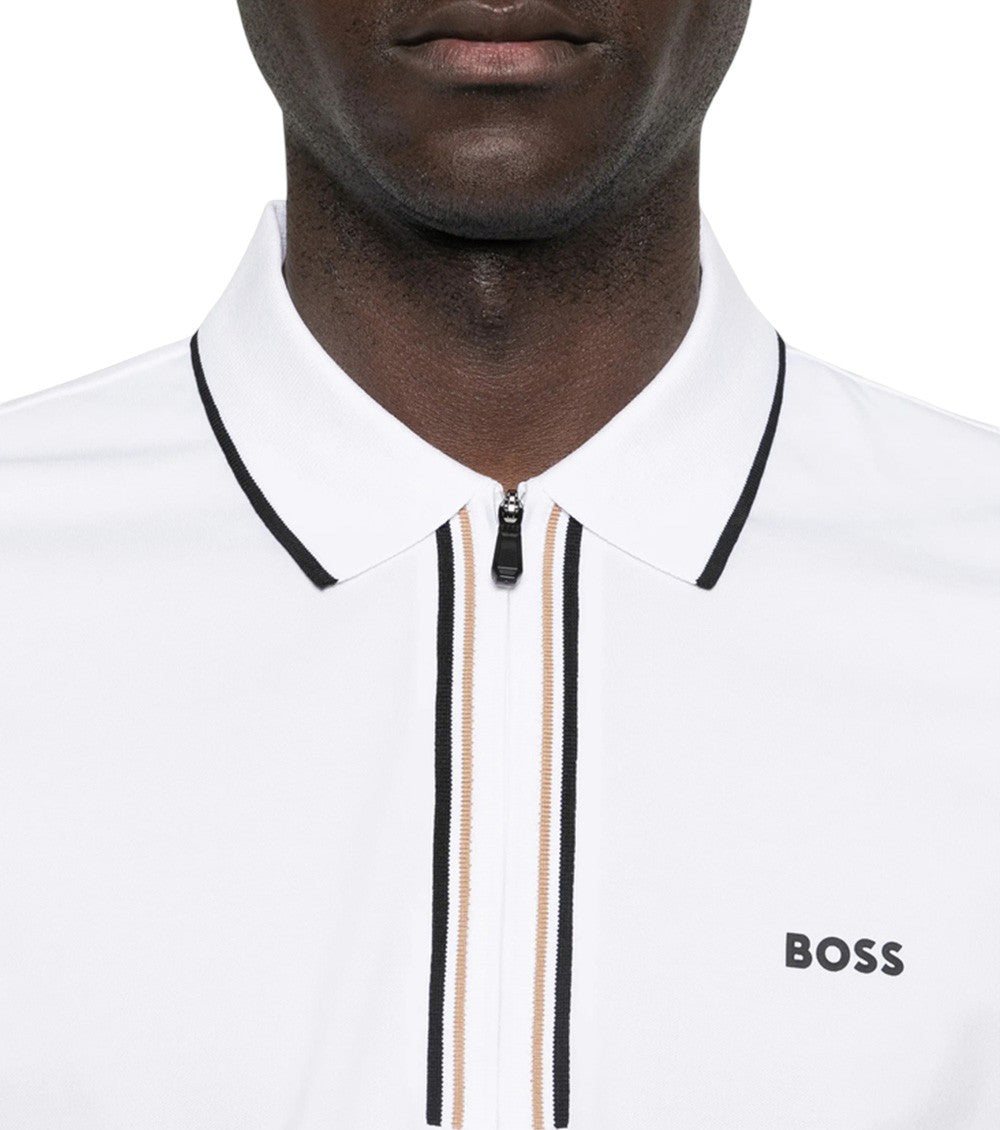 White Slim Shirt Collar Polo 4
