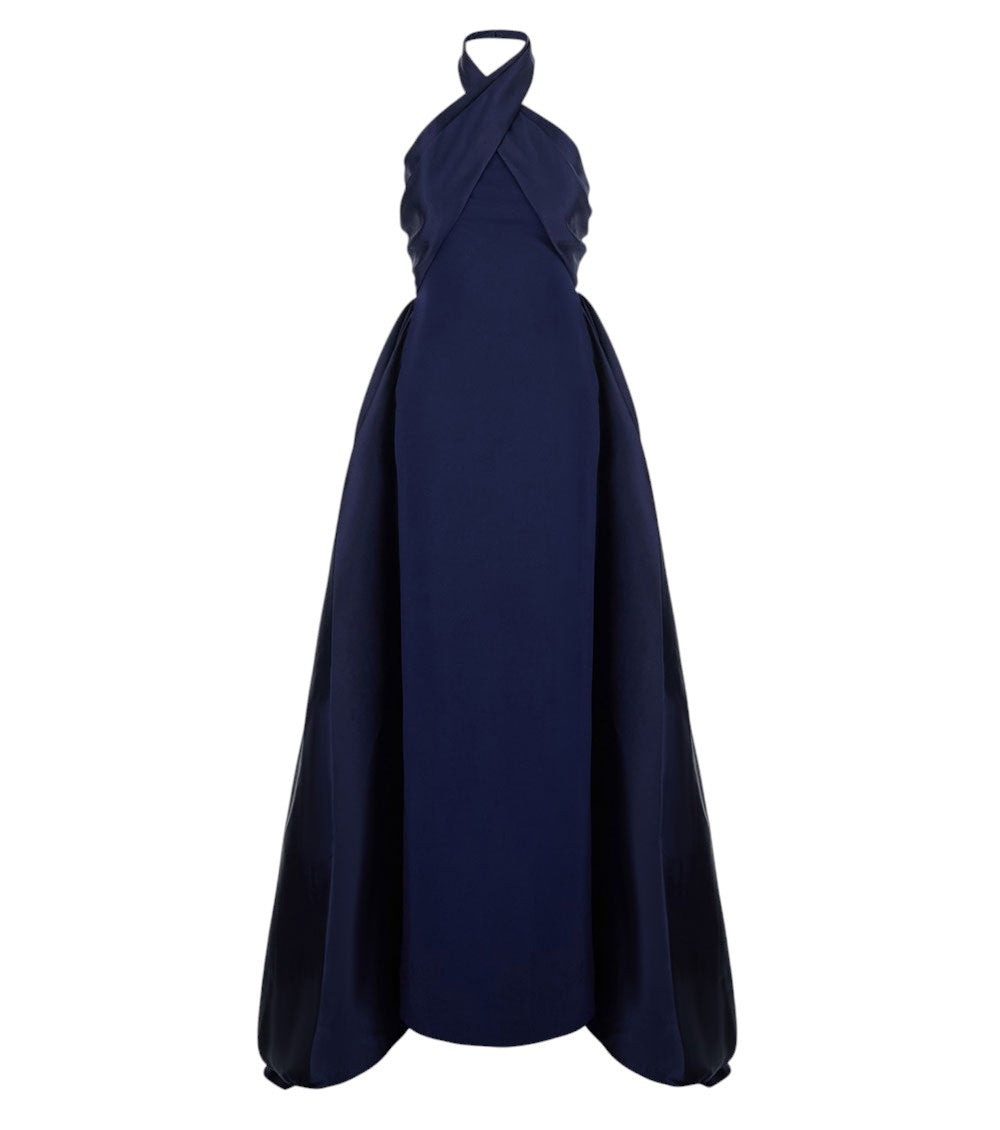 Blue Halter Neck Maxi Dress 1