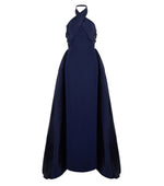 Blue Halter Neck Maxi Dress 1