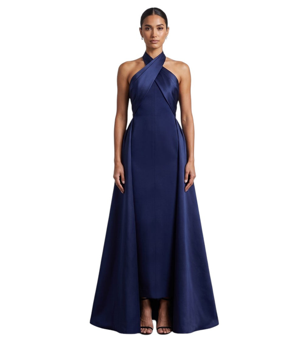 Blue Halter Neck Maxi Dress 2