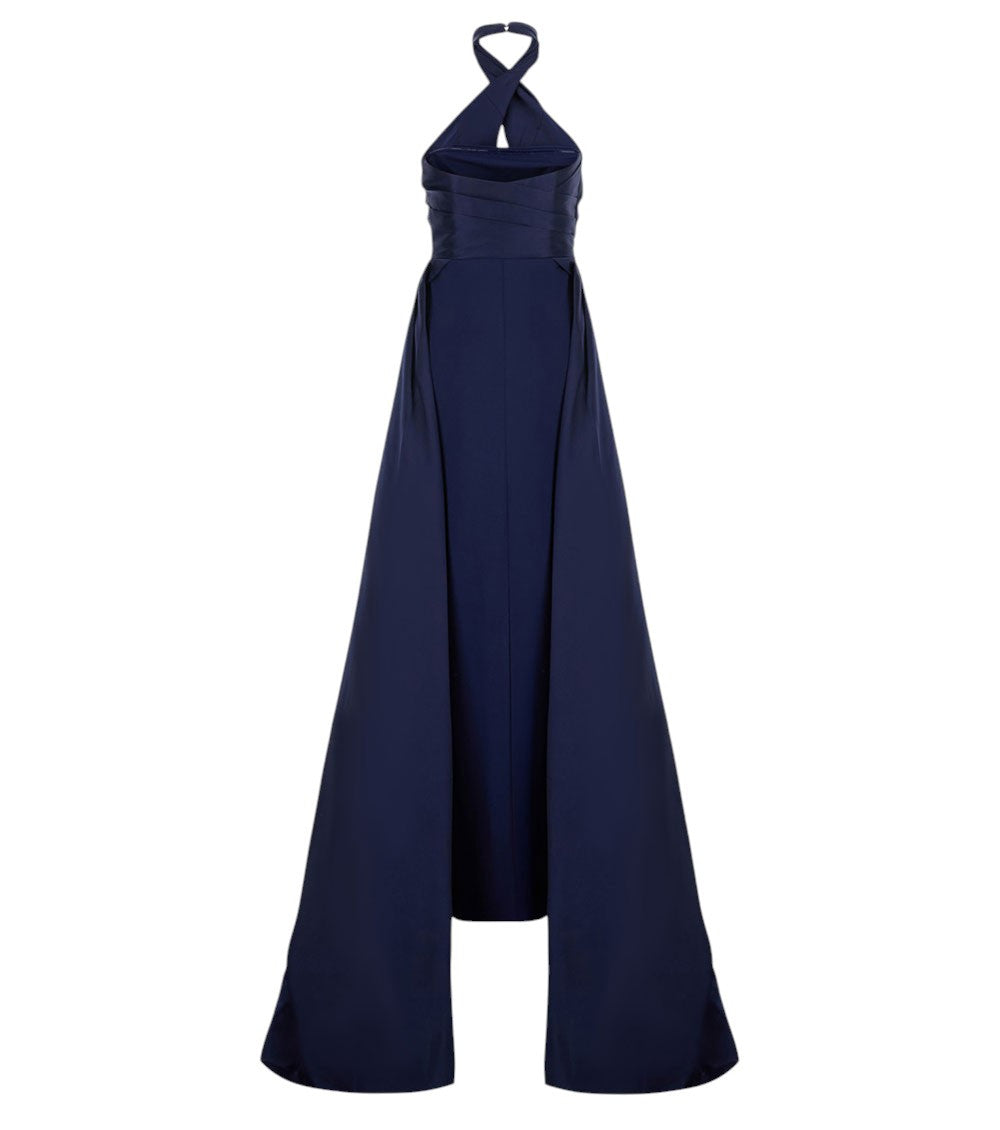 Blue Halter Neck Maxi Dress 4