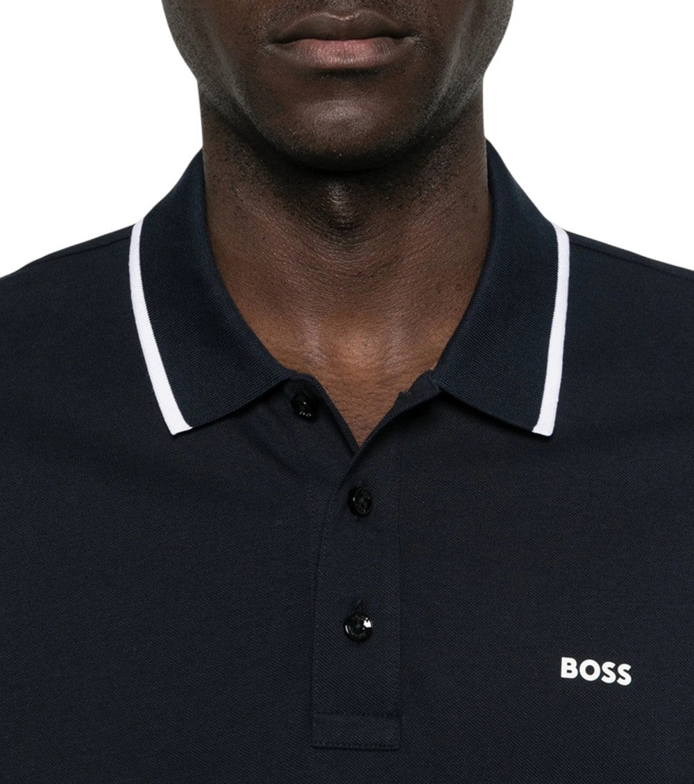 Dark Blue Shirt Collar Polo 4