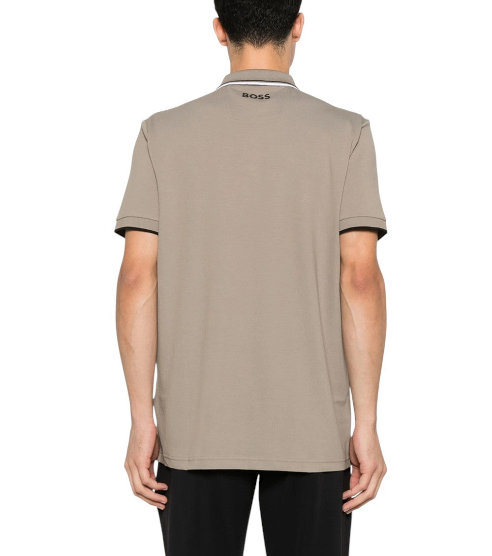 Taupe Shirt Collar Polo 3