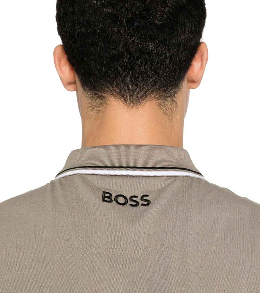 Taupe Shirt Collar Polo 4