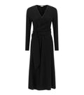 Black V Neck Midi Dress 1