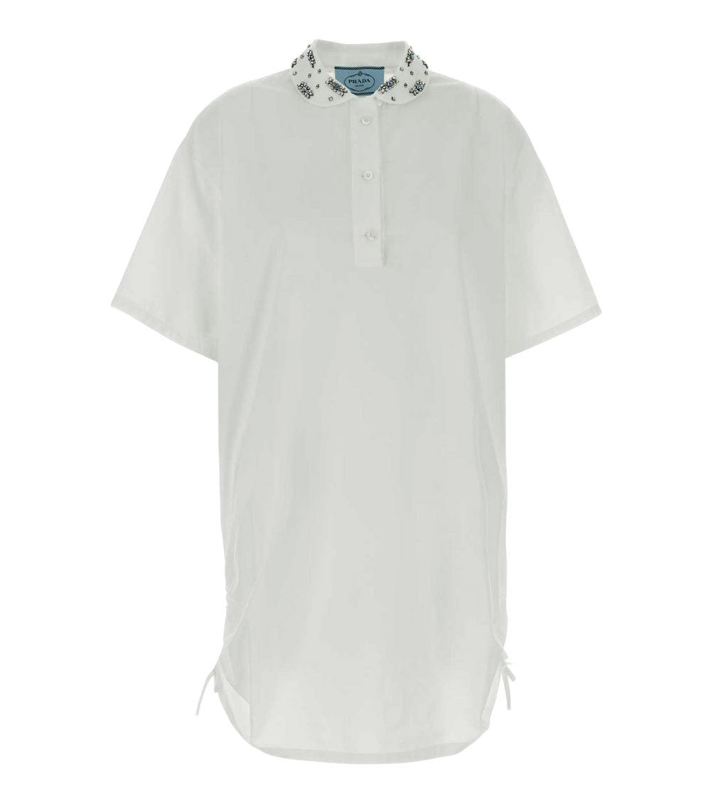 White Embroidered Shirt Dress 1