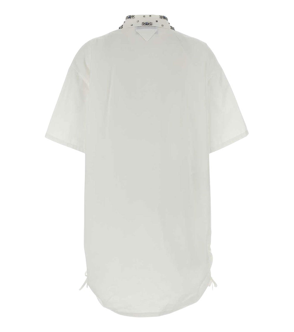 White Embroidered Shirt Dress 2