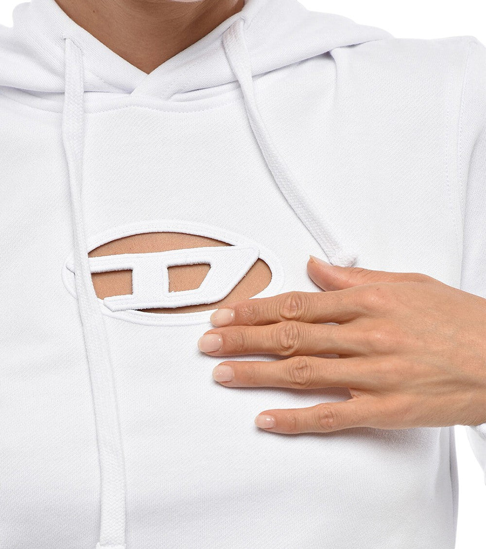 White Logo Hood Hoodie 3
