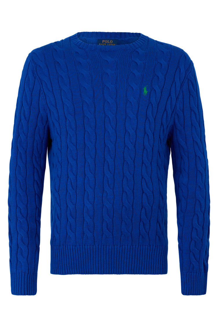 Blue Knitted Crew Neck Sweater 1