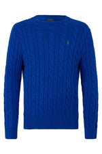 Blue Knitted Crew Neck Sweater 1