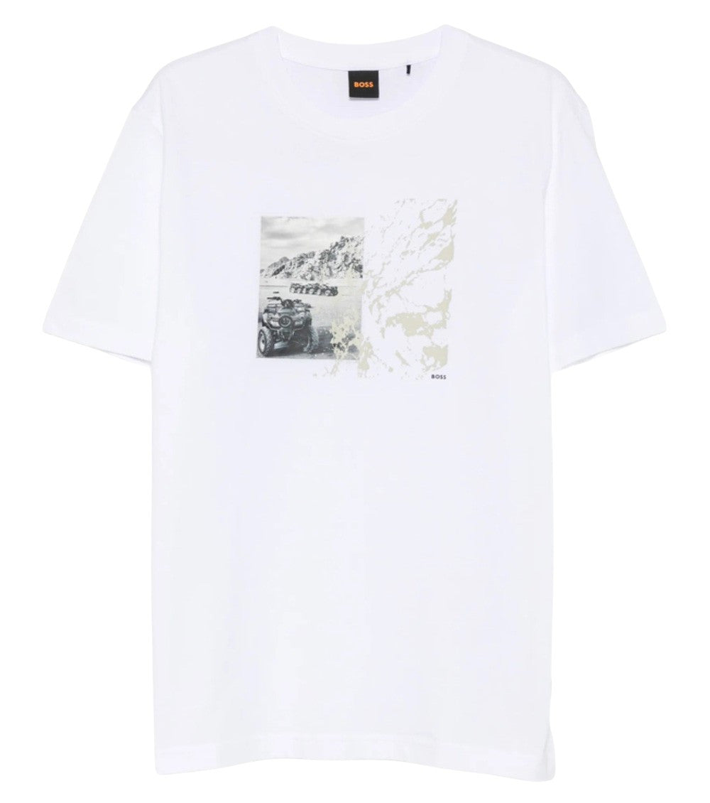 White Graphic Print T-Shirt 1