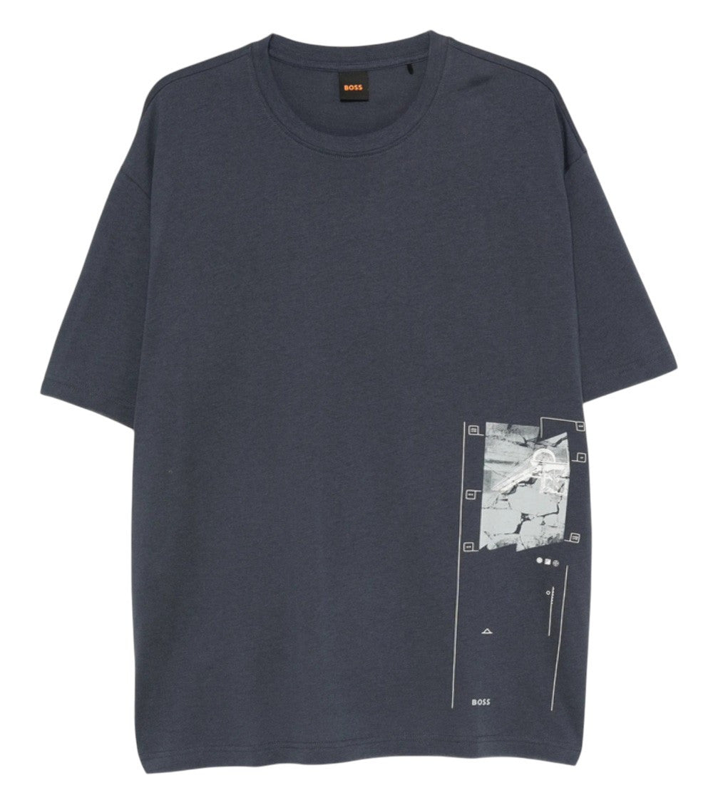 Blue Relaxed Printed T-Shirt 1