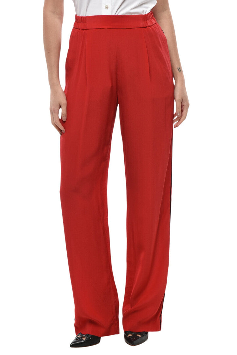 Red Relaxed Elasticated Pants 1