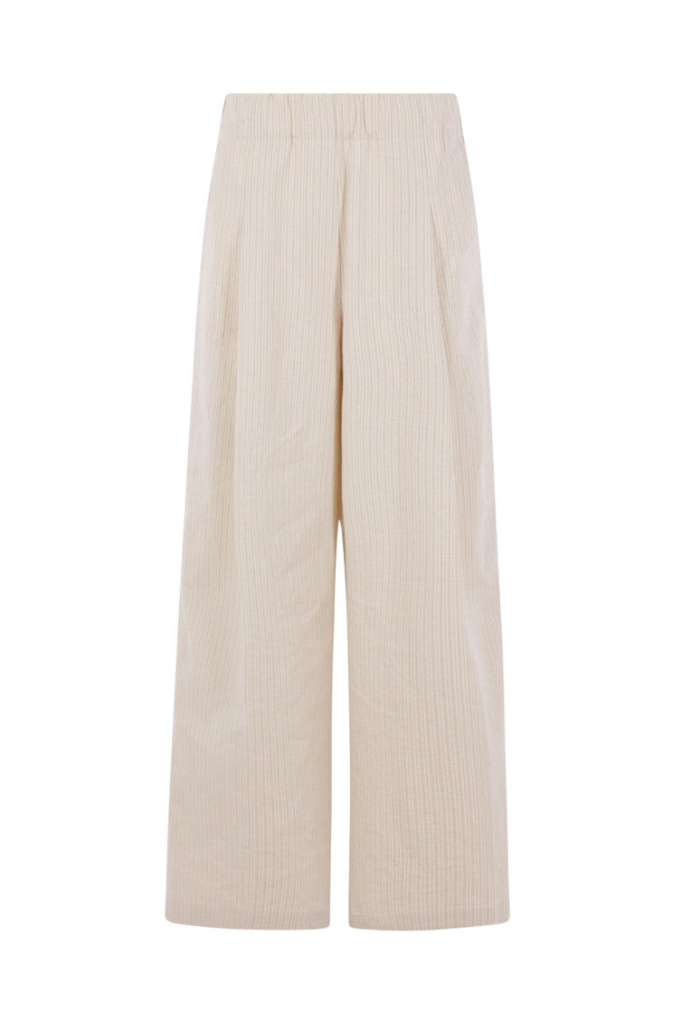 Beige Relaxed Elasticated Pants 1