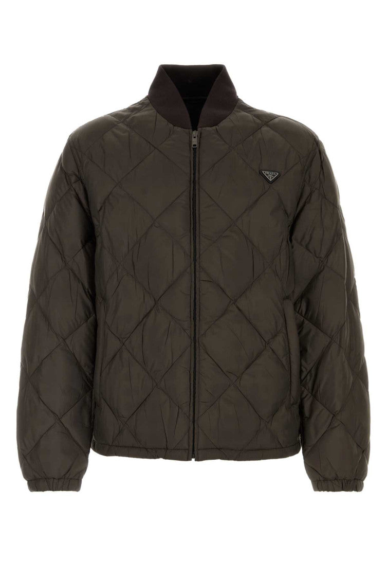 Dark Green Quilted Down Jacket 1