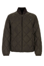Dark Green Quilted Down Jacket 1