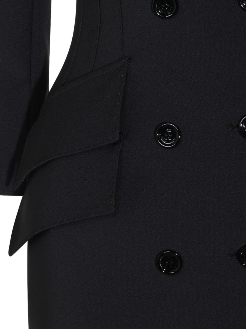 Black Peaked Lapel Blazer Dress 5