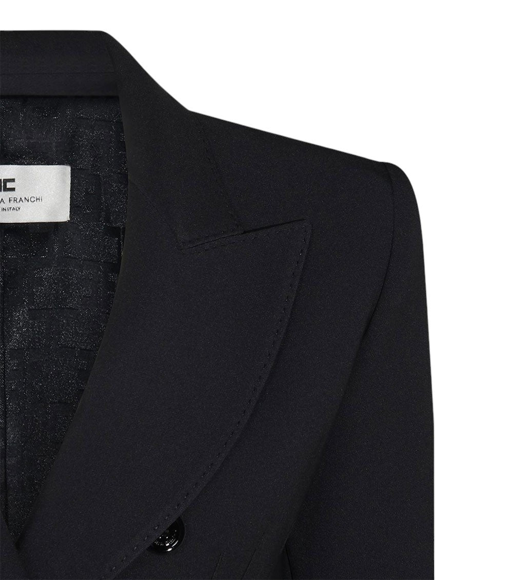 Black Peaked Lapel Blazer Dress 7