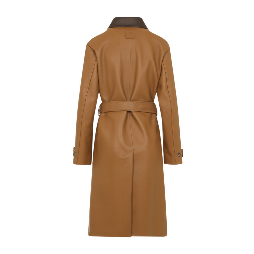 Brown Shirt Collar Trench Coat 5