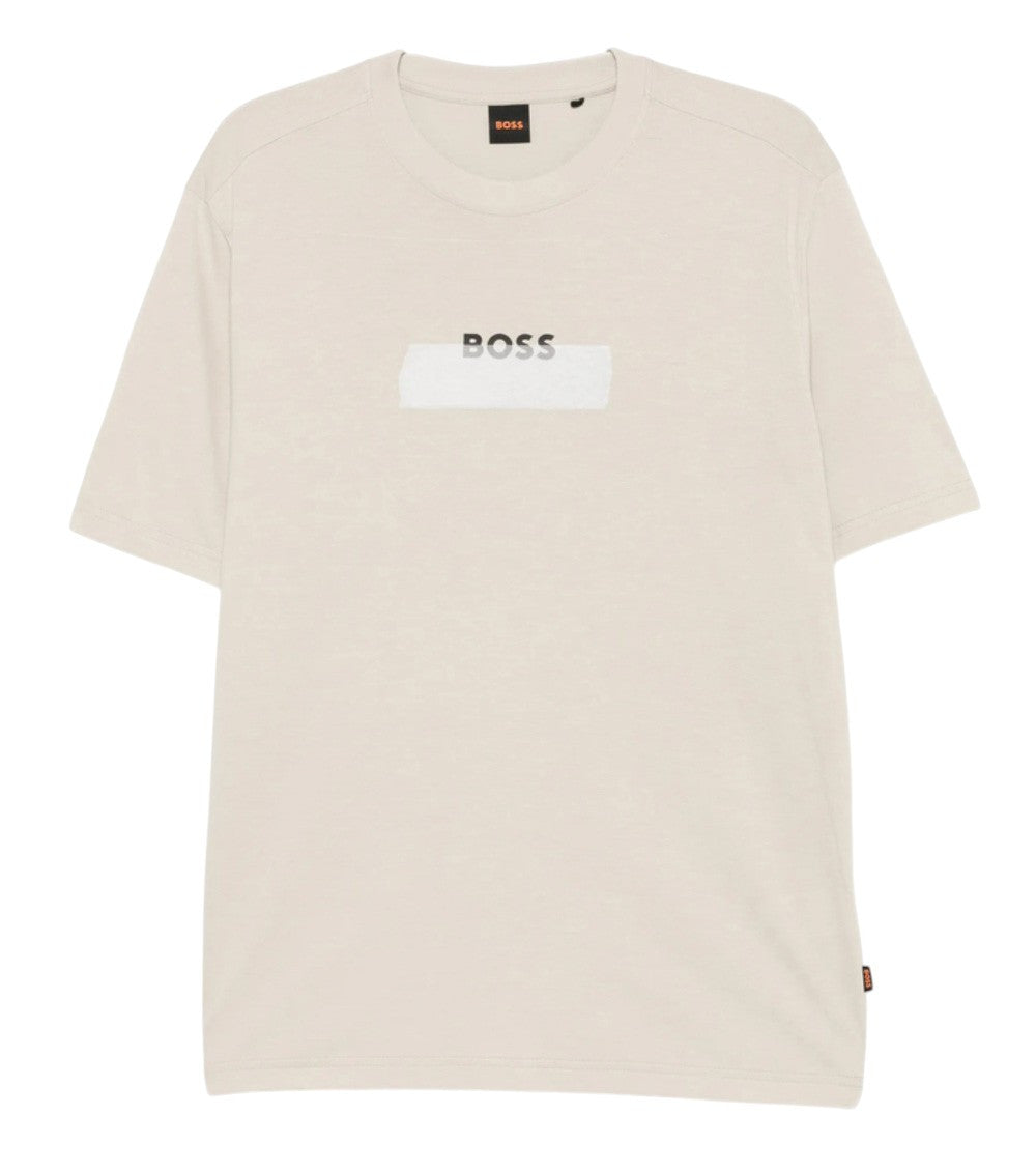Light Beige Crew Neck T-Shirt 1