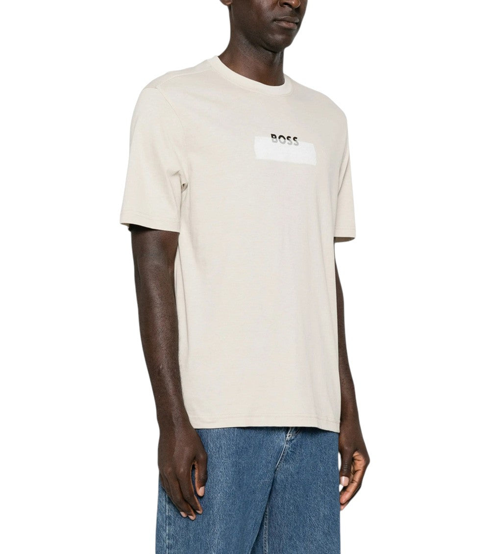 Light Beige Crew Neck T-Shirt 2