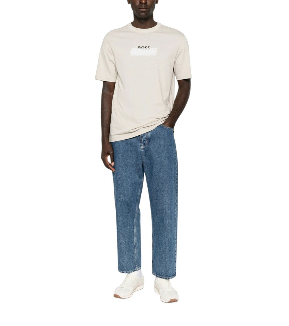 Light Beige Crew Neck T-Shirt 4