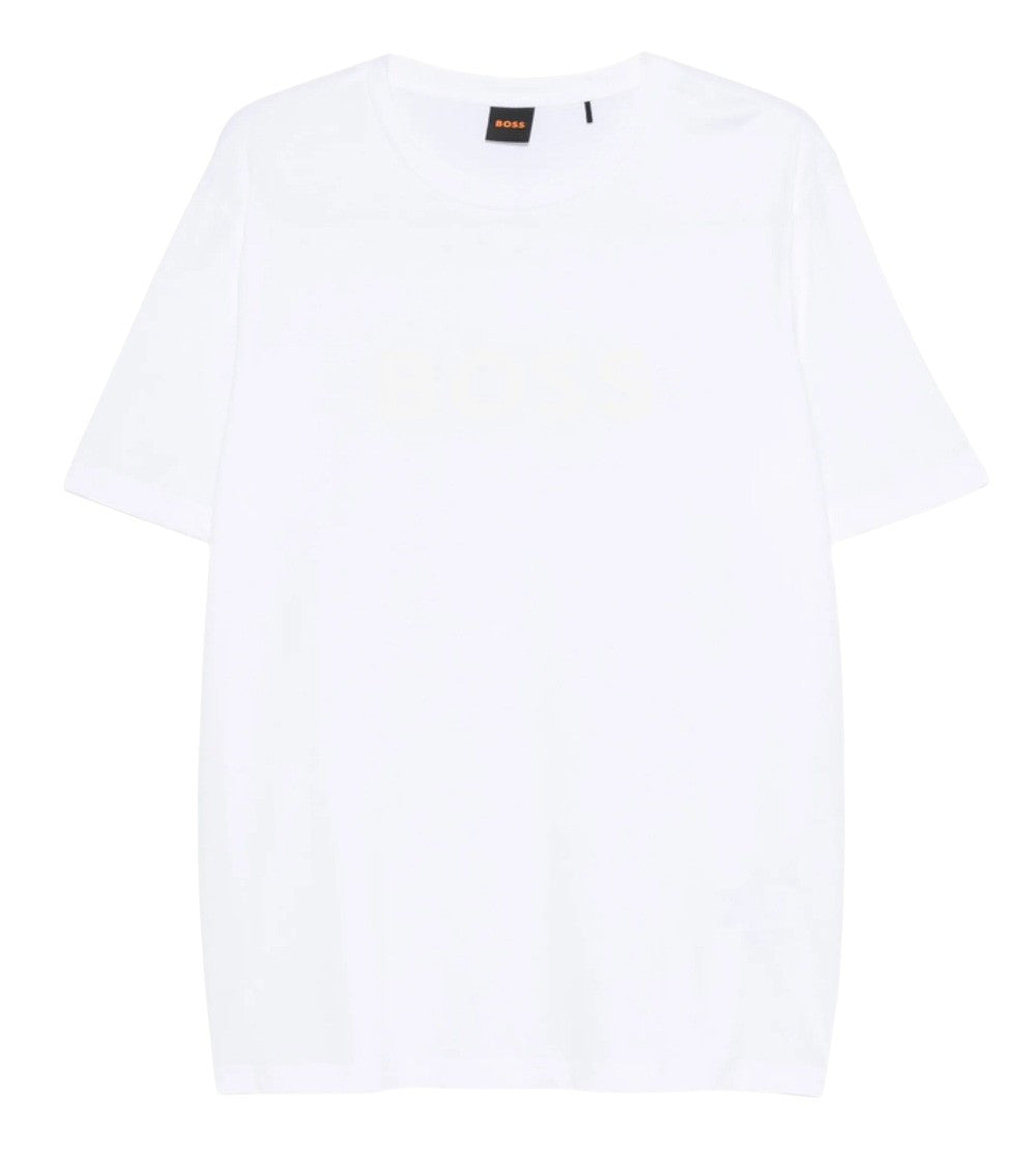 White Logo Print T-Shirt 1