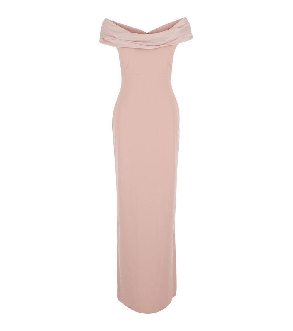 Pink Off Shoulder Maxi Dress 1