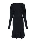 Black Round Neck Midi Dress 1