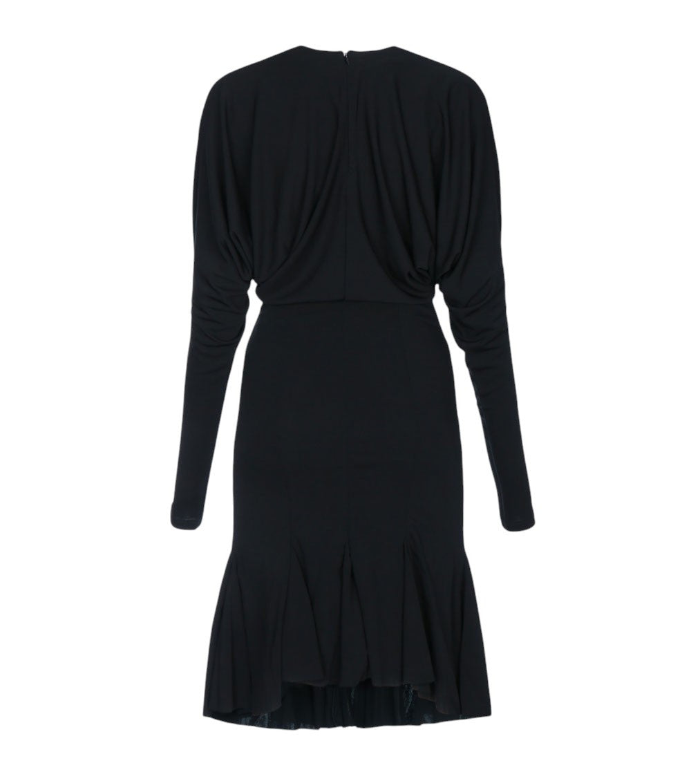 Black Round Neck Midi Dress 2