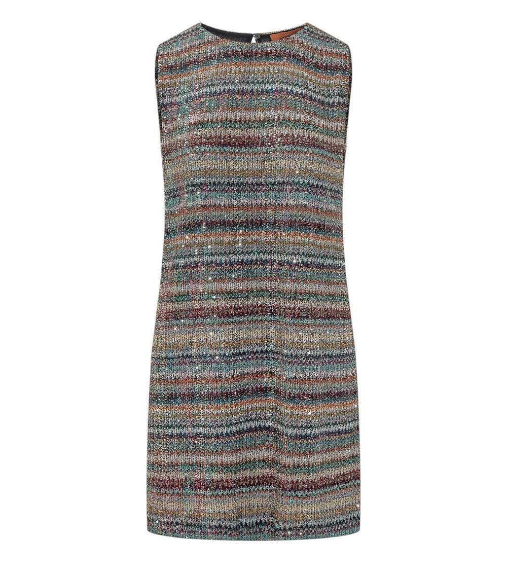Multicolor Round Neck Mini Dress 1