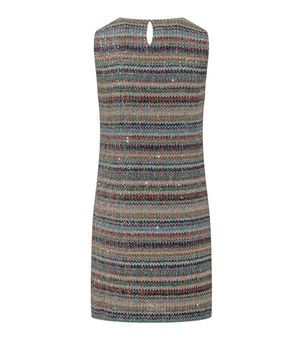 Multicolor Round Neck Mini Dress 2