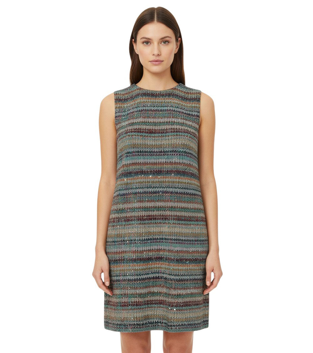 Multicolor Round Neck Mini Dress 3