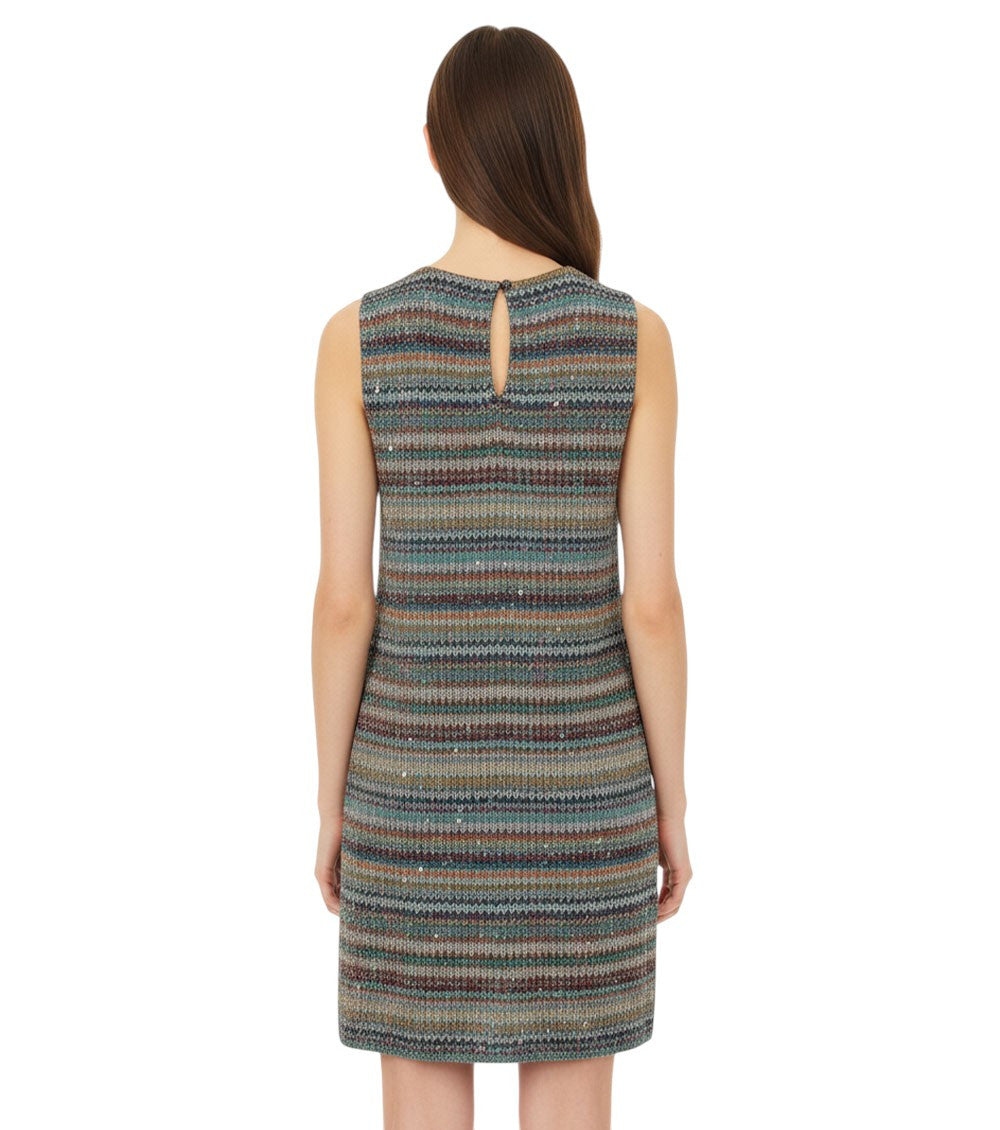 Multicolor Round Neck Mini Dress 4