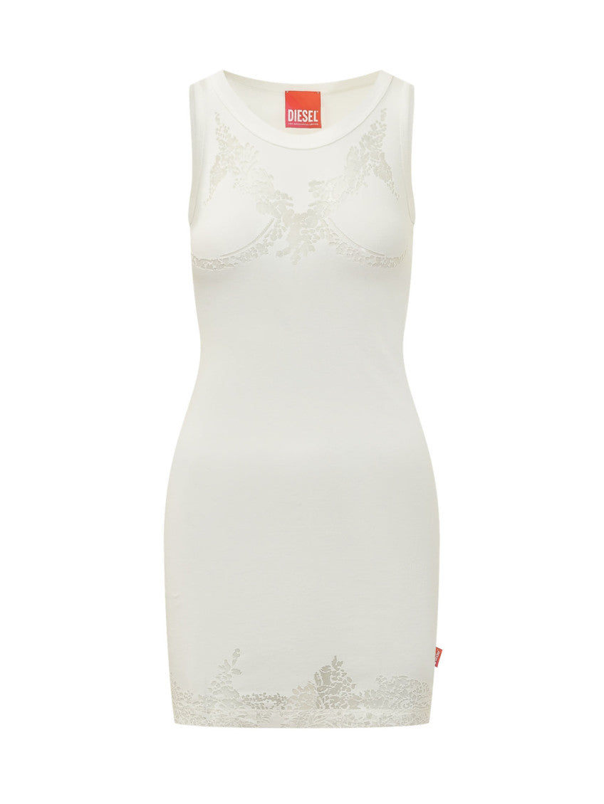 White Round Neck Mini Dress 1