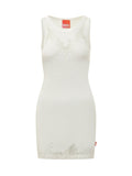 White Round Neck Mini Dress 1