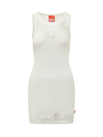 White Round Neck Mini Dress 1