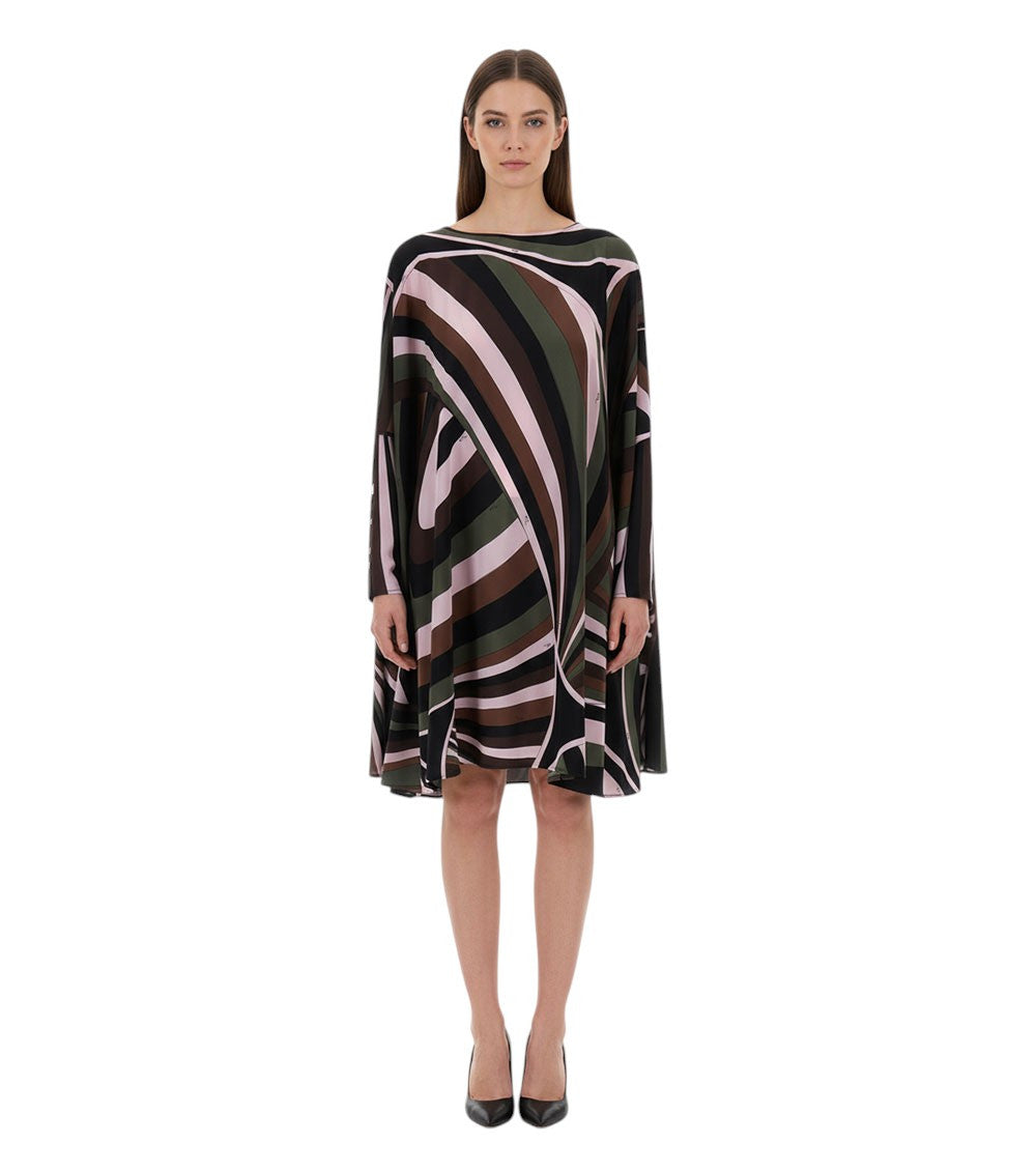Multicolor Boat Neck Mini Dress 3