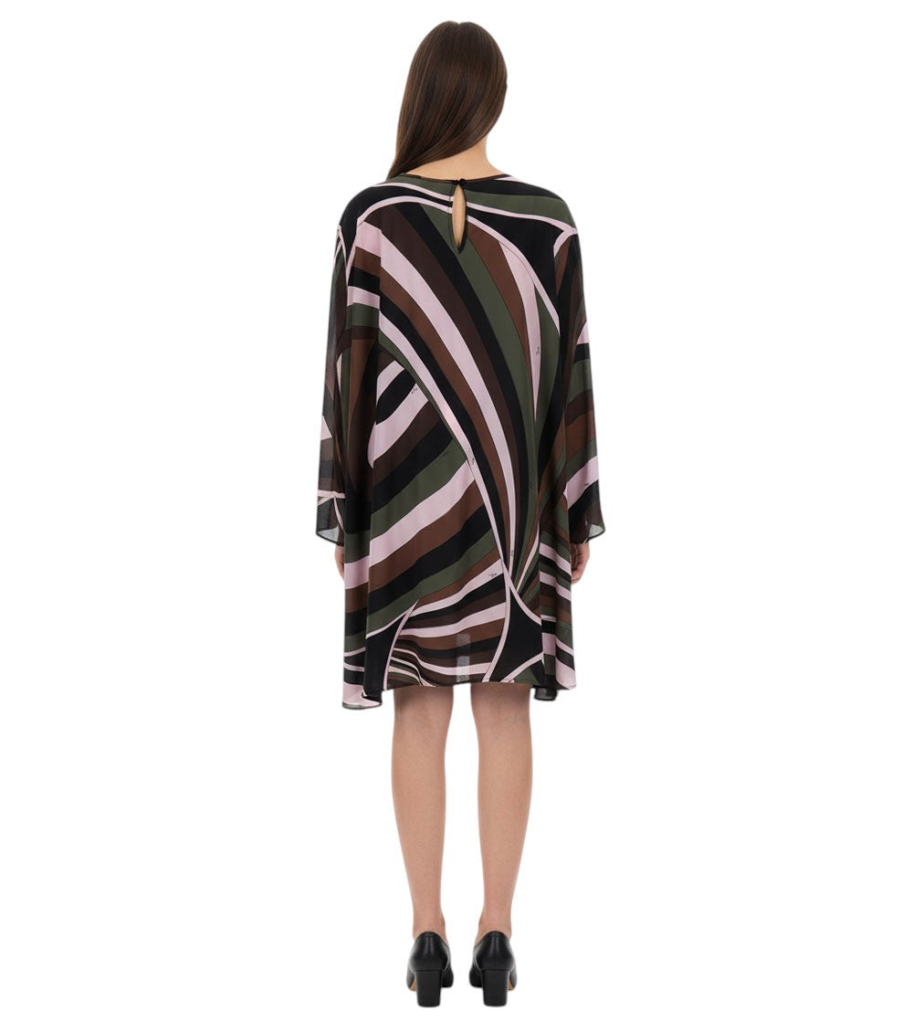 Multicolor Boat Neck Mini Dress 4