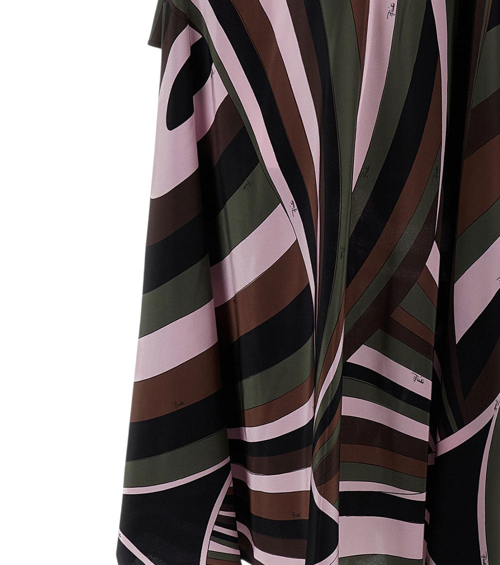 Multicolor Boat Neck Mini Dress 5