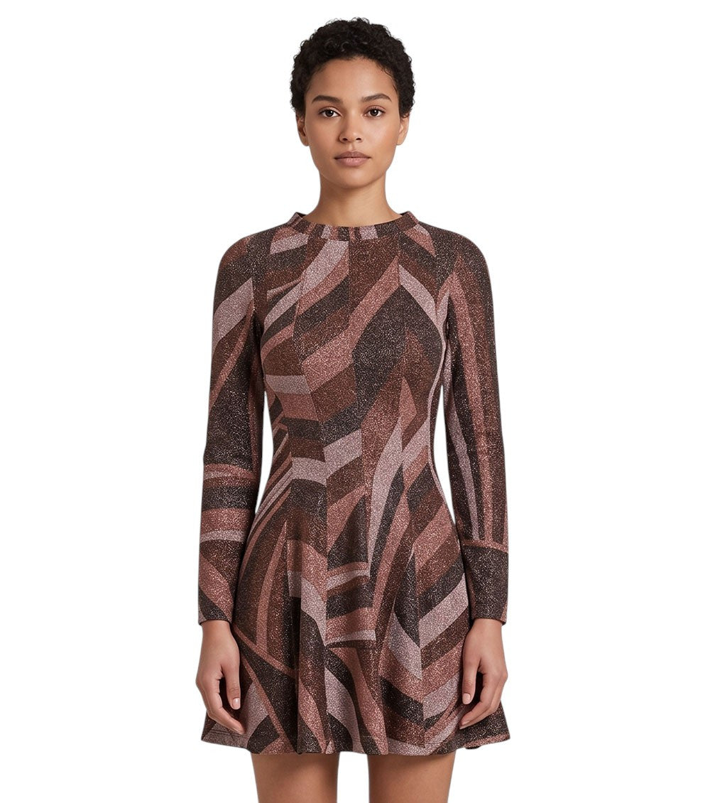 Multicolor Round Neck Mini Dress 3