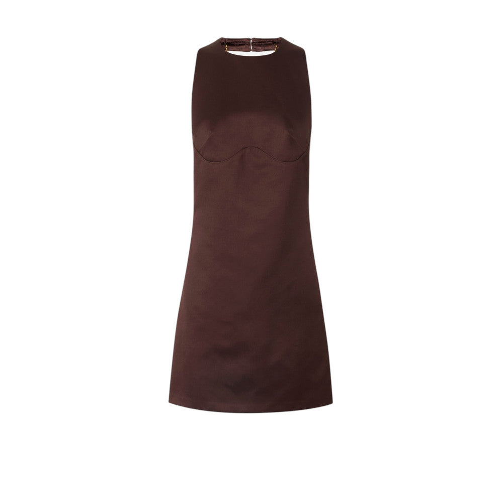 Dark Brown Round Neck Mini Dress 1