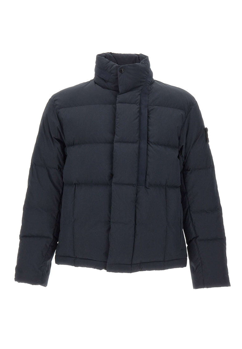 Dark Blue Quilted Down Jacket 1