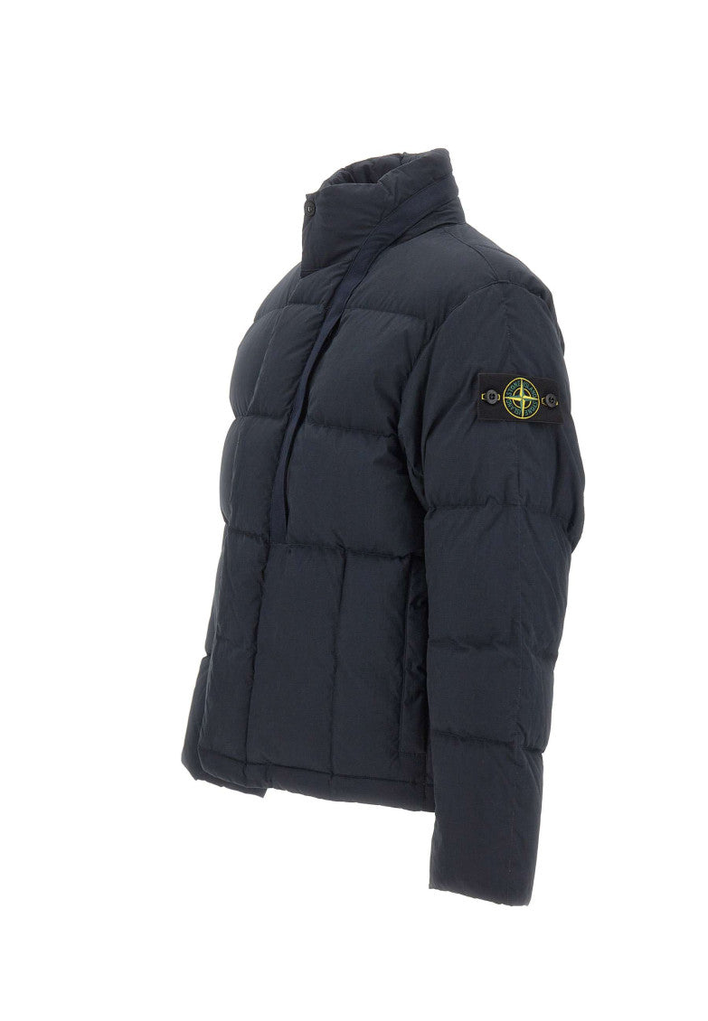 Dark Blue Quilted Down Jacket 2