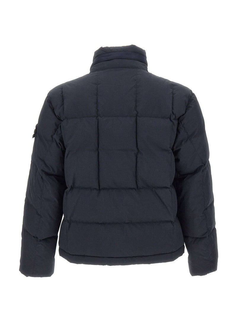 Dark Blue Quilted Down Jacket 3