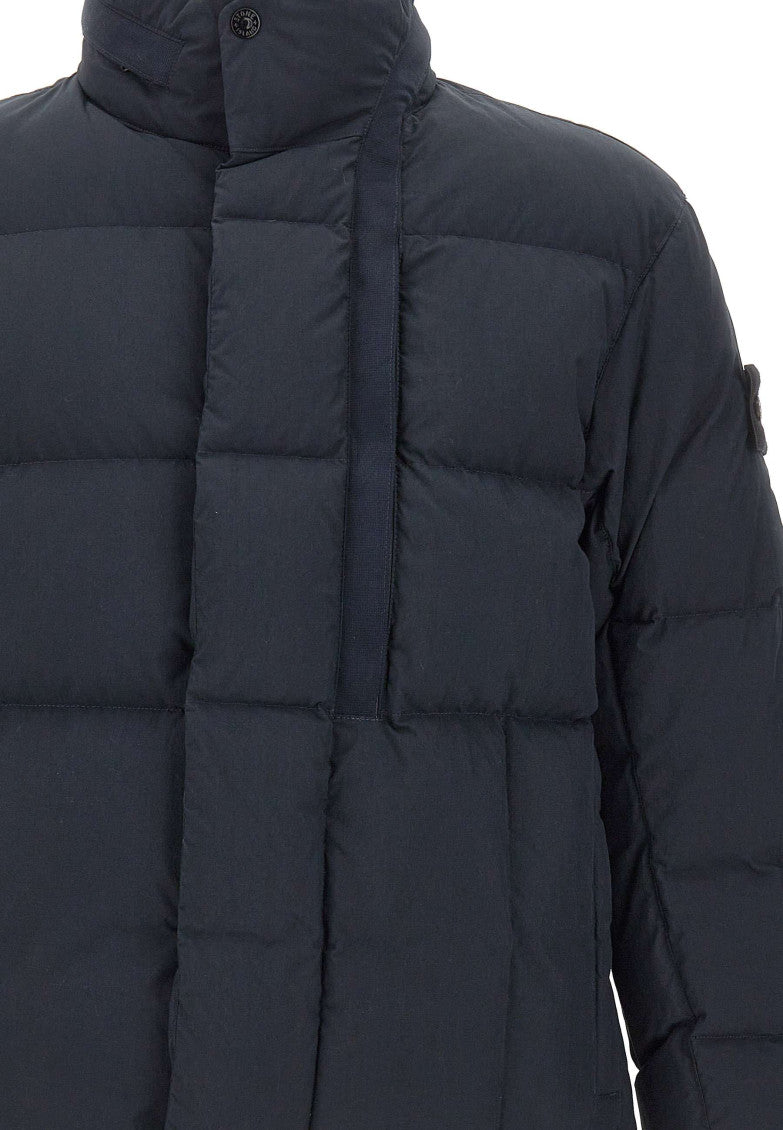 Dark Blue Quilted Down Jacket 5