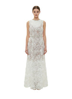 White Lace Crew Neck Dress 1